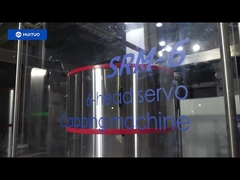 Huituo التلقائي 60bpm زجاجة جرة زجاجية العسل والشراب الدوارة 6-رأس آلة التغطية الدوارة المؤازرة